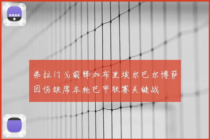 弗拉门戈前锋加布里埃尔巴尔博萨因伤缺席本轮巴甲联赛关键战